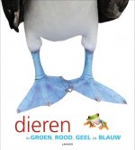Dieren in rood groen geel en blauw